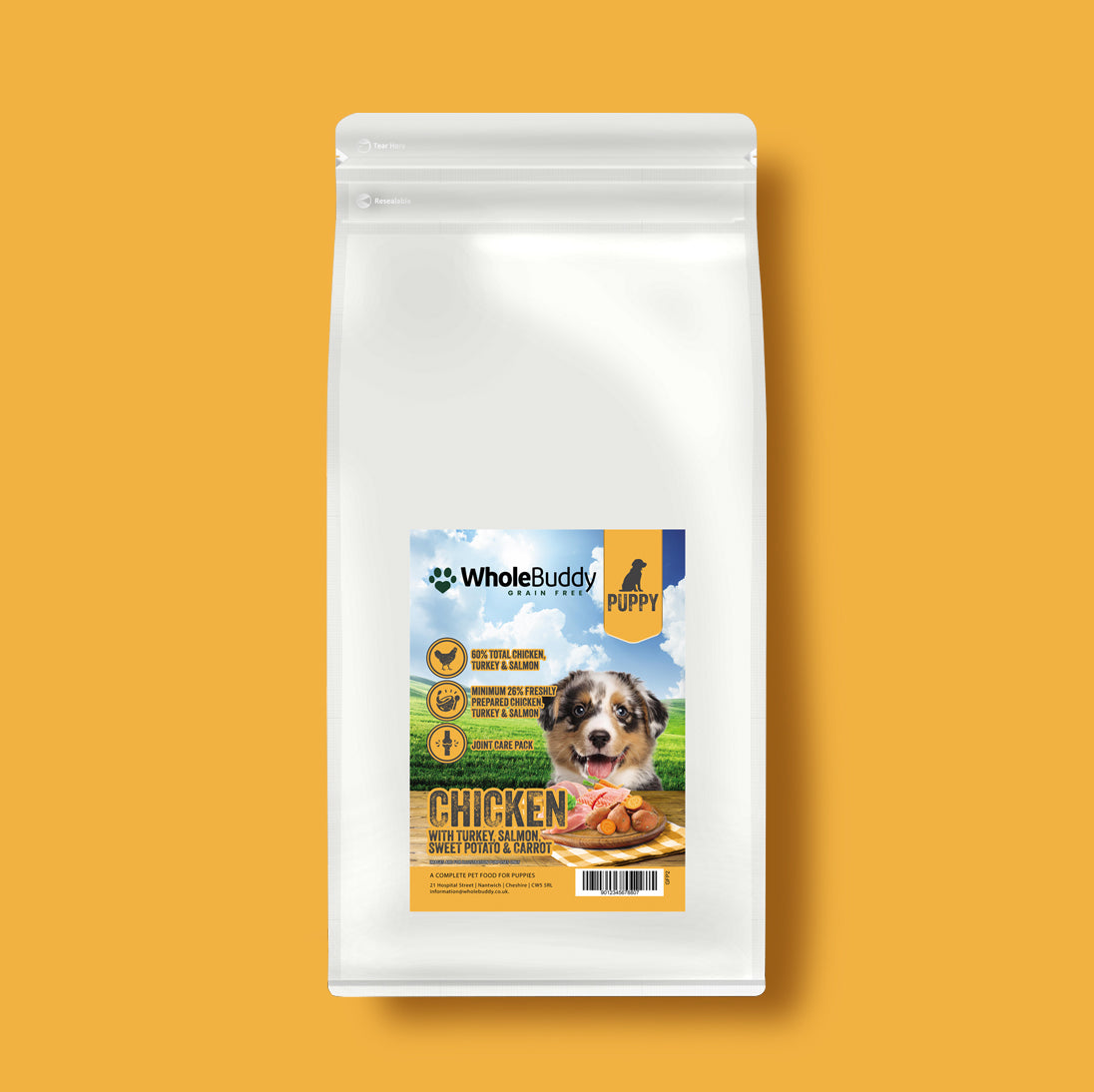 Grain Free Puppy Chicken with Turkey, Salmon, Sweet Potato & Carrot