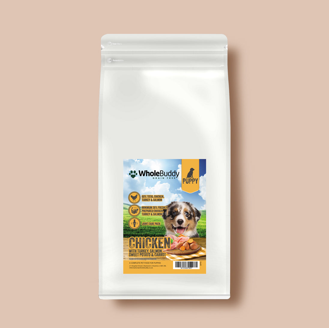 Grain Free Puppy Chicken with Turkey, Salmon, Sweet Potato & Carrot