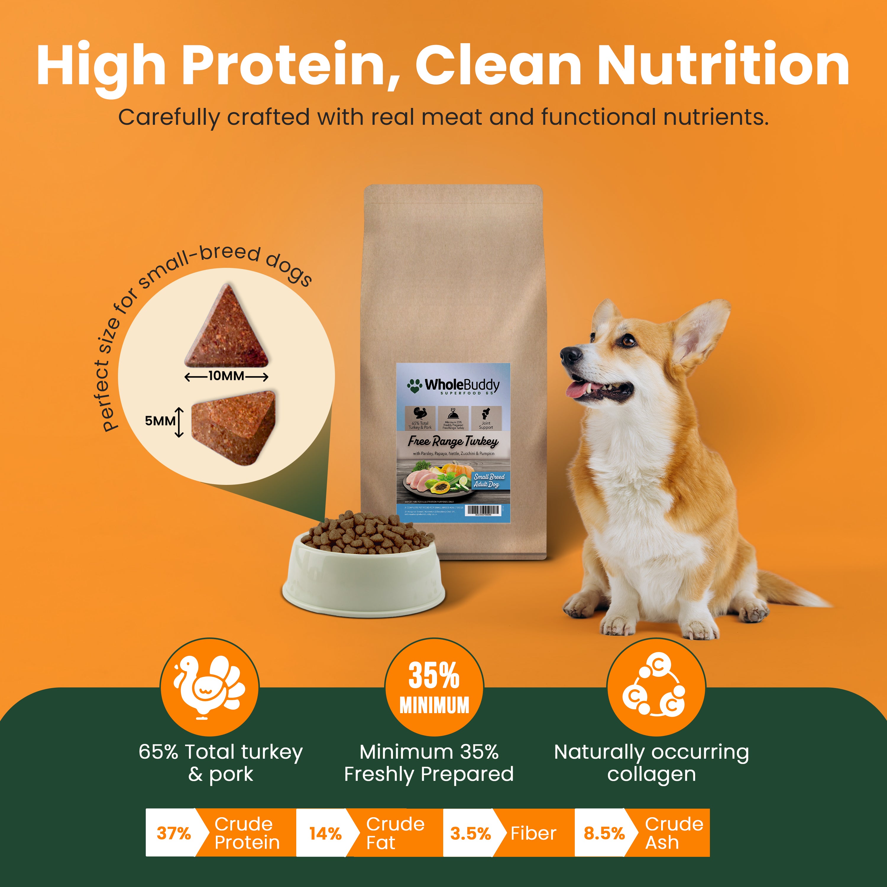 Superfood 65 Turkey with Parsley, Papaya, Nettle, Zucchini & Pumpkin Small Breed Adult Dog