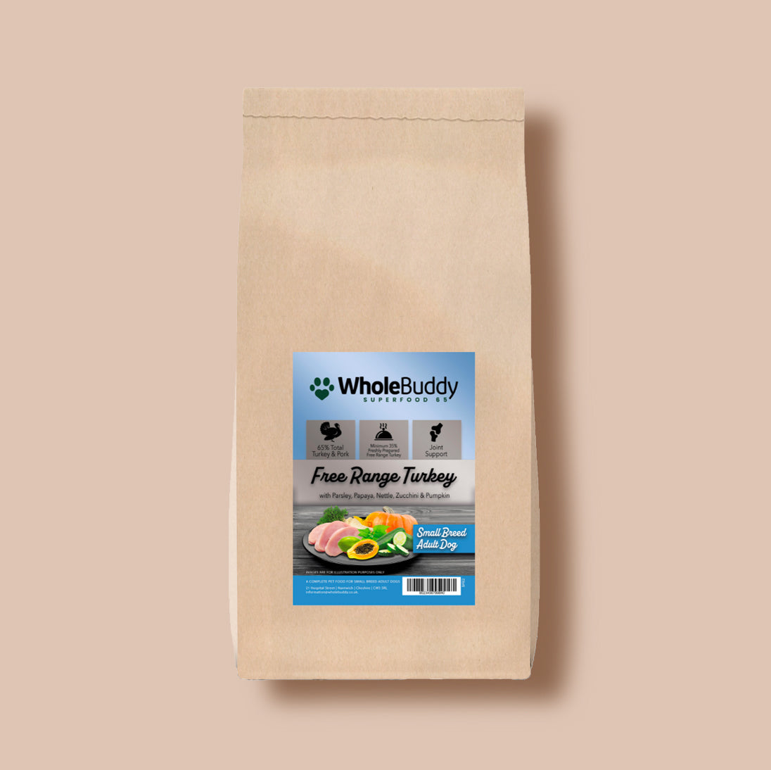 Superfood 65 Turkey with Parsley, Papaya, Nettle, Zucchini & Pumpkin Small Breed Adult Dog