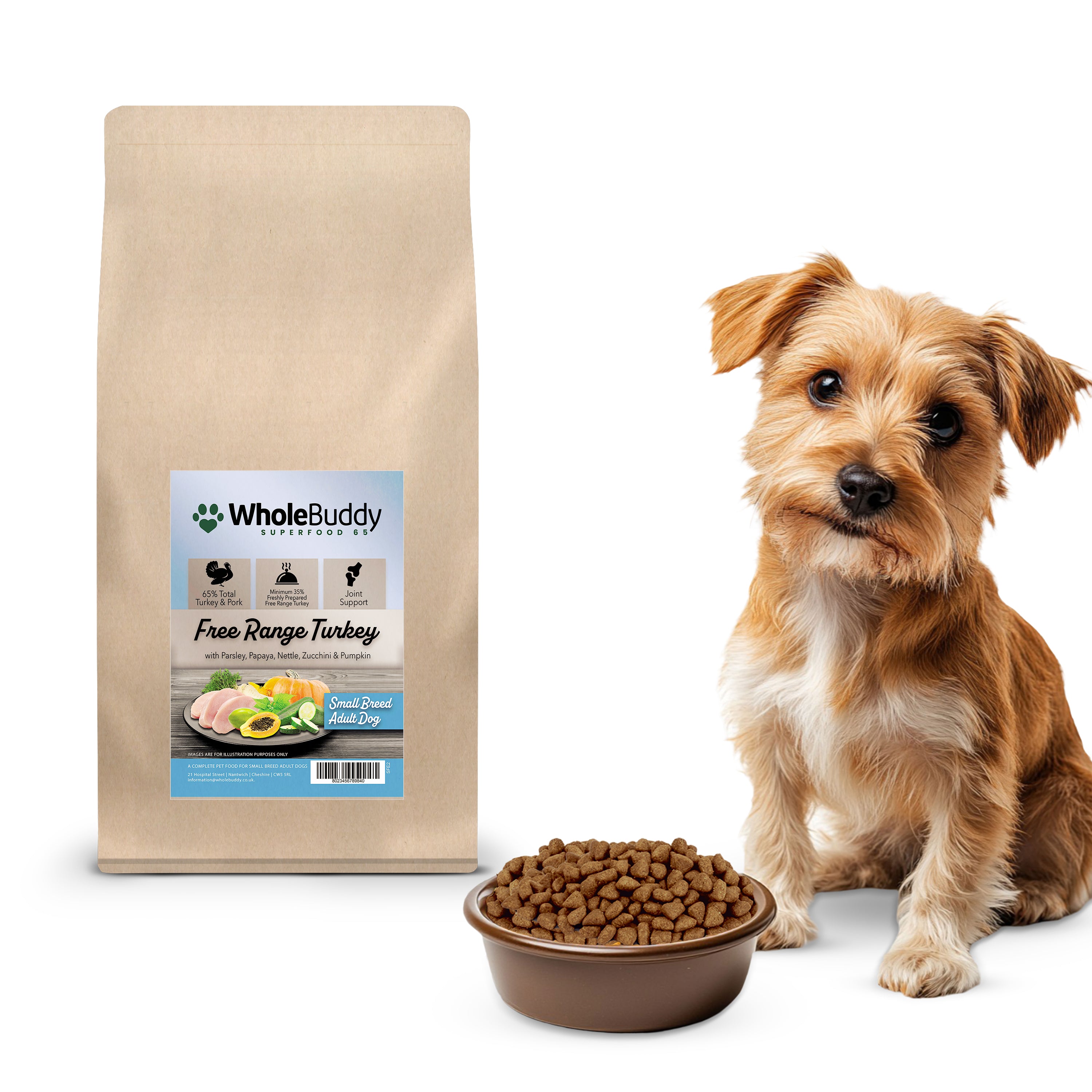 Superfood 65 Turkey with Parsley, Papaya, Nettle, Zucchini & Pumpkin Small Breed Adult Dog