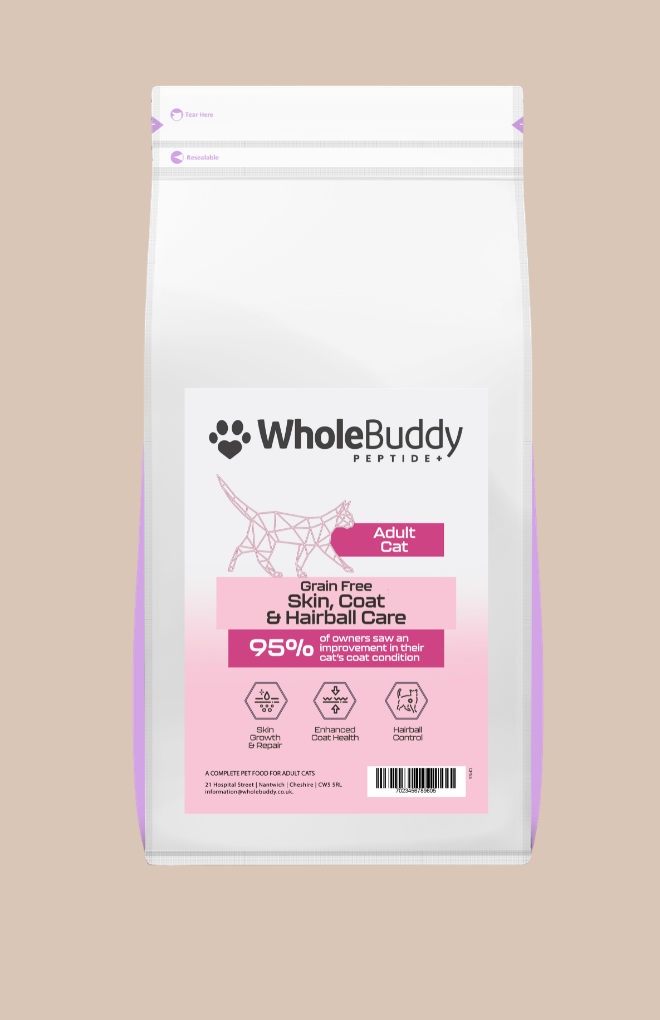 WholeBuddy Peptide+ Cat: Skin, Coat & Hairball Care