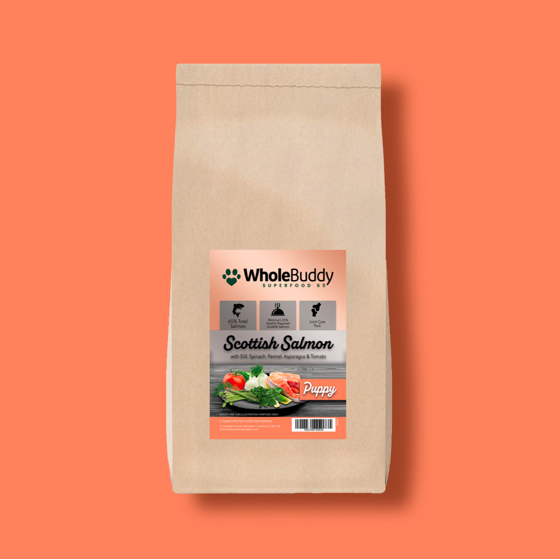 Superfood 65 Puppy Scottish Salmon with Dill, Spinach, Fennel, Asparagus & Tomato