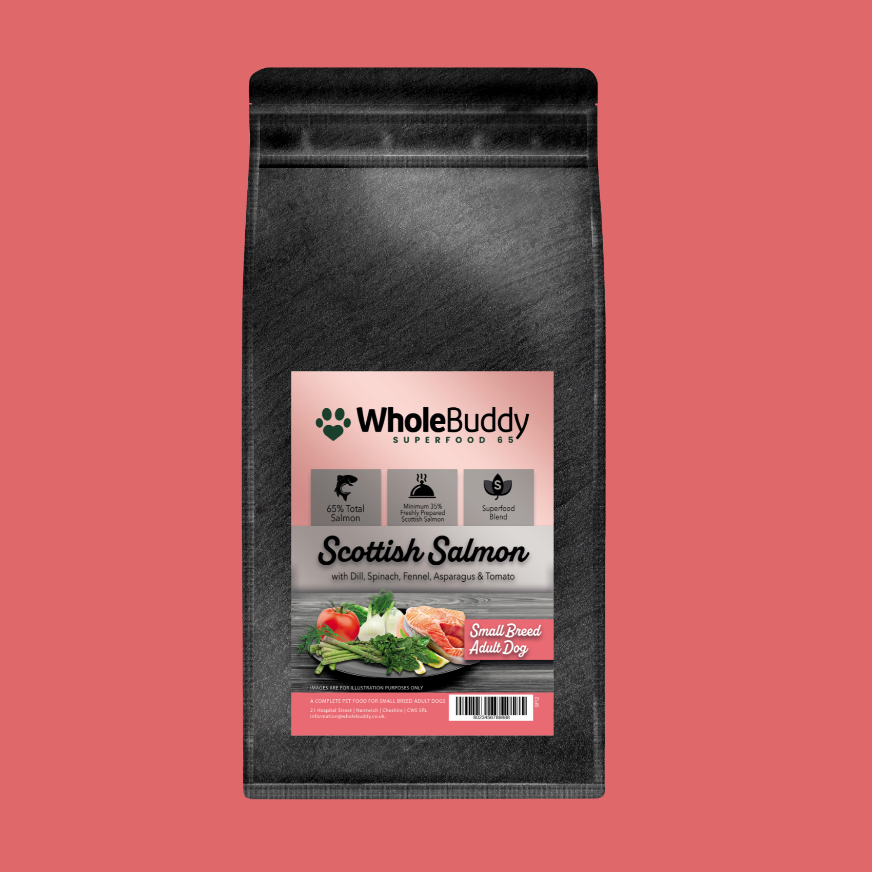 Superfood 65 Scottish Salmon with Dill, Spinach, Fennel, Asparagus & Tomato Small Breed