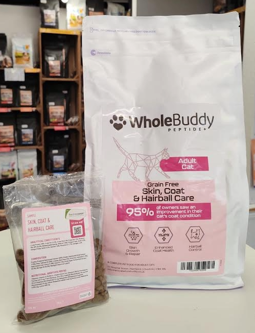 WholeBuddy Peptide+ Cat: Skin, Coat & Hairball Care