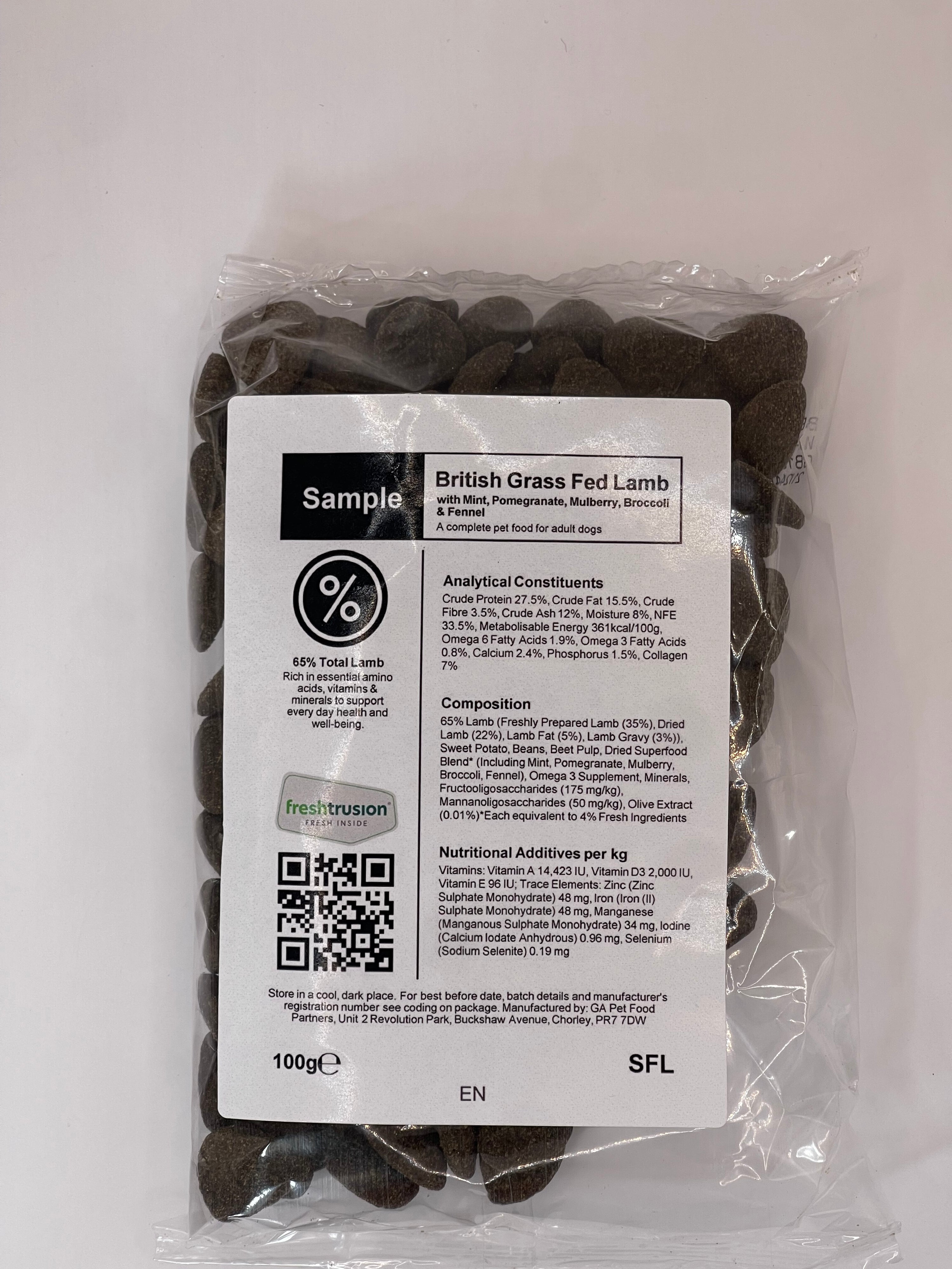 Superfood 65 British Grass Fed Lamb with Mint, Pomegranate, Mulberry, Broccoli & Fennel